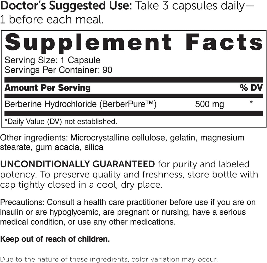 Dr. Whitaker Clinical Grade Berberine | 1500 mg per Daily Dose | 30 Day Supply