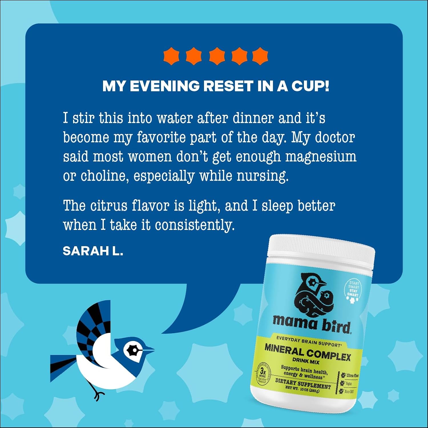 Mama Bird Mineral Complex - Complemento Multivitamínico para Embarazo, 285 g (30 Servicios)