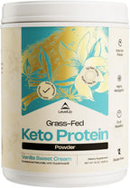 LevelUp Keto Protein, con Péptidos de Colágeno, MCT Energético, Aislado de Proteína de Suero, Complemento Alimenticio en Polvo Keto - Vainilla Sweet Cream