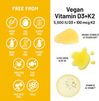 NatureWise Vitamina D3 + K2 Vegano - 5000 UI D3 + 100 mcg K2 MK-7 - Apoyo Óseo - Con Aceite de Oliva Virgen Extra Orgánico - No GMO