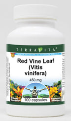 Terravita Hojas de Vid Roja (Vitis vinifera) - 450 mg - 100 Cápsulas - 3 Paquetes