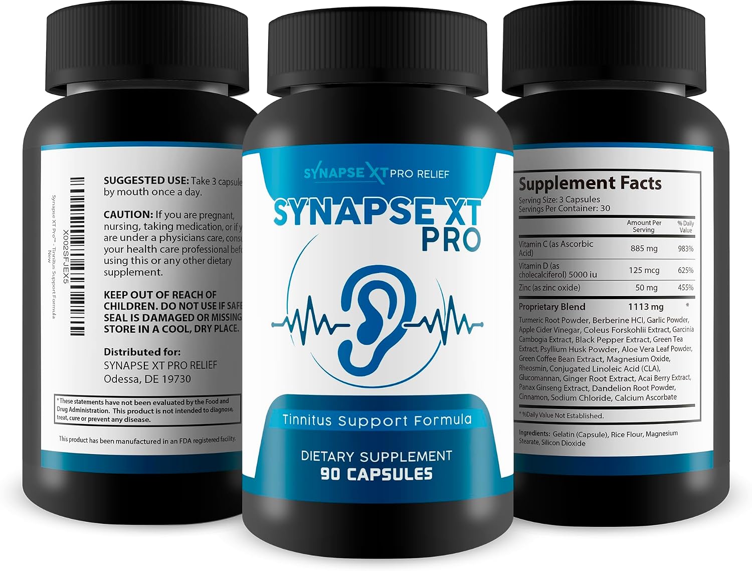 Synapse XT Pro – Fórmula de apoyo para tinnitus con ginseng y cúrcuma