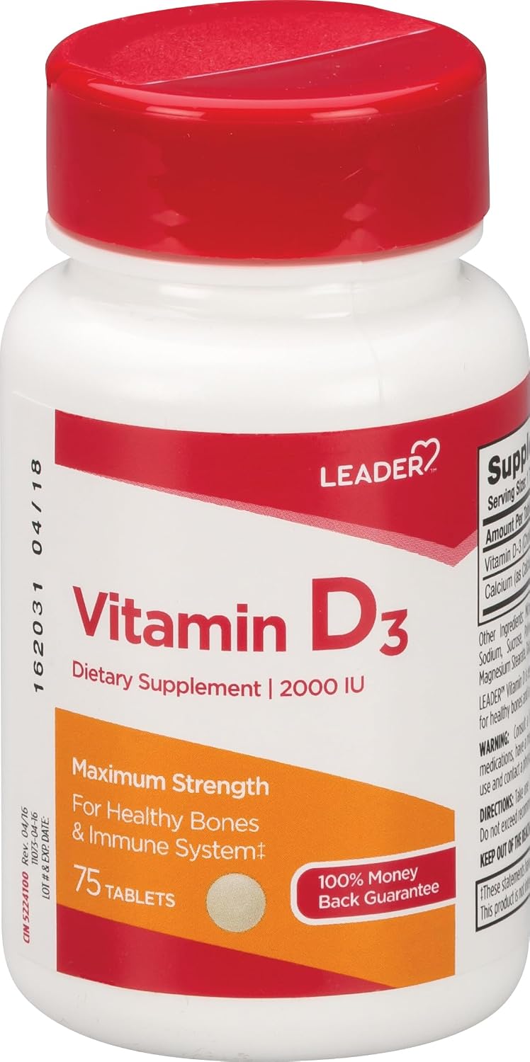 Leader Vitamina D 1000 UI Softgels, 250 Cápsulas