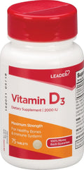 Leader Vitamina D3 2000 UI, 75 comprimidos