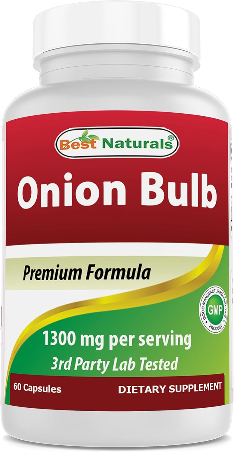 Best Naturals Bulbo de Cebolla Seco 1300mg por Porción - 60 Cápsulas - También Conocido Como (Allium Cepa)