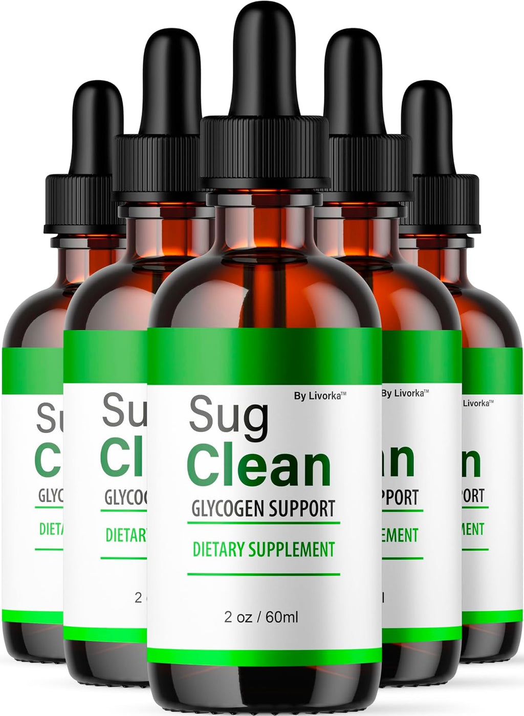 (5 Pack) Sug Clean Drops, Sug Clean, SugClean Drops, Sug Clean Support Drops, Sug Clean Supplement Drops, SugClean Supplement Support - Premium Formula All Natural Drops, 5 Bottles For 5 Months