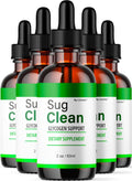 (5 Pack) Sug Clean Drops, Sug Clean, SugClean Drops, Sug Clean Support Drops, Sug Clean Supplement Drops, SugClean Supplement Support - Premium Formula All Natural Drops, 5 Bottles For 5 Months