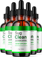 (5 Pack) Sug Clean Drops, Sug Clean, SugClean Drops, Sug Clean Support Drops, Sug Clean Supplement Drops, SugClean Supplement Support - Premium Formula All Natural Drops, 5 Bottles For 5 Months