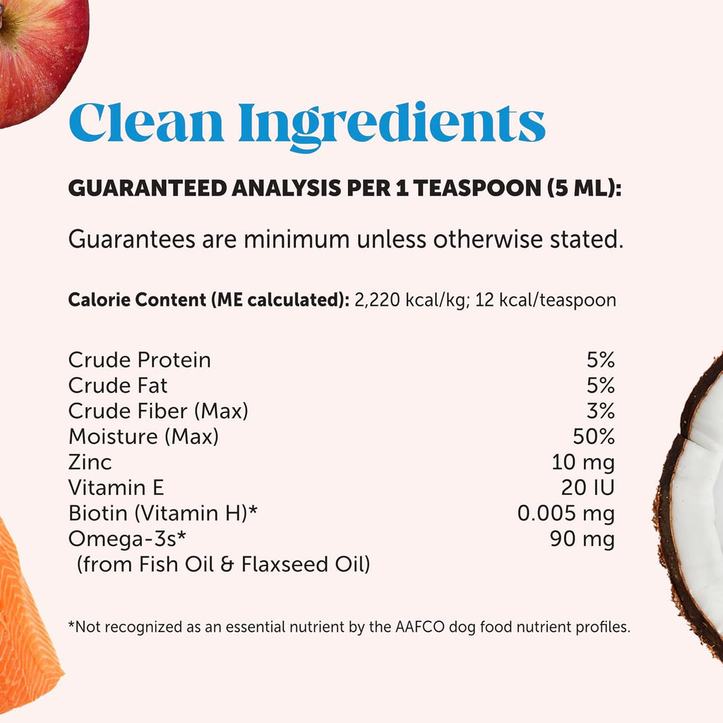 Pet Honesty Suplemento de Piel y Pelaje para Perros con Aceite de Salmón - Caldo de Huesos con Aceite de Salmón, Colágeno, Biotina y Vitamina E (340 g)