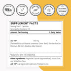 Supersmart AC-11 Suplemento 700mg al Día (Extracto de Uña de Gato) - Corteza de Uncaria Tomentosa | No Transgénico y Sin Gluten - 60 Cápsulas Vegetarianas
