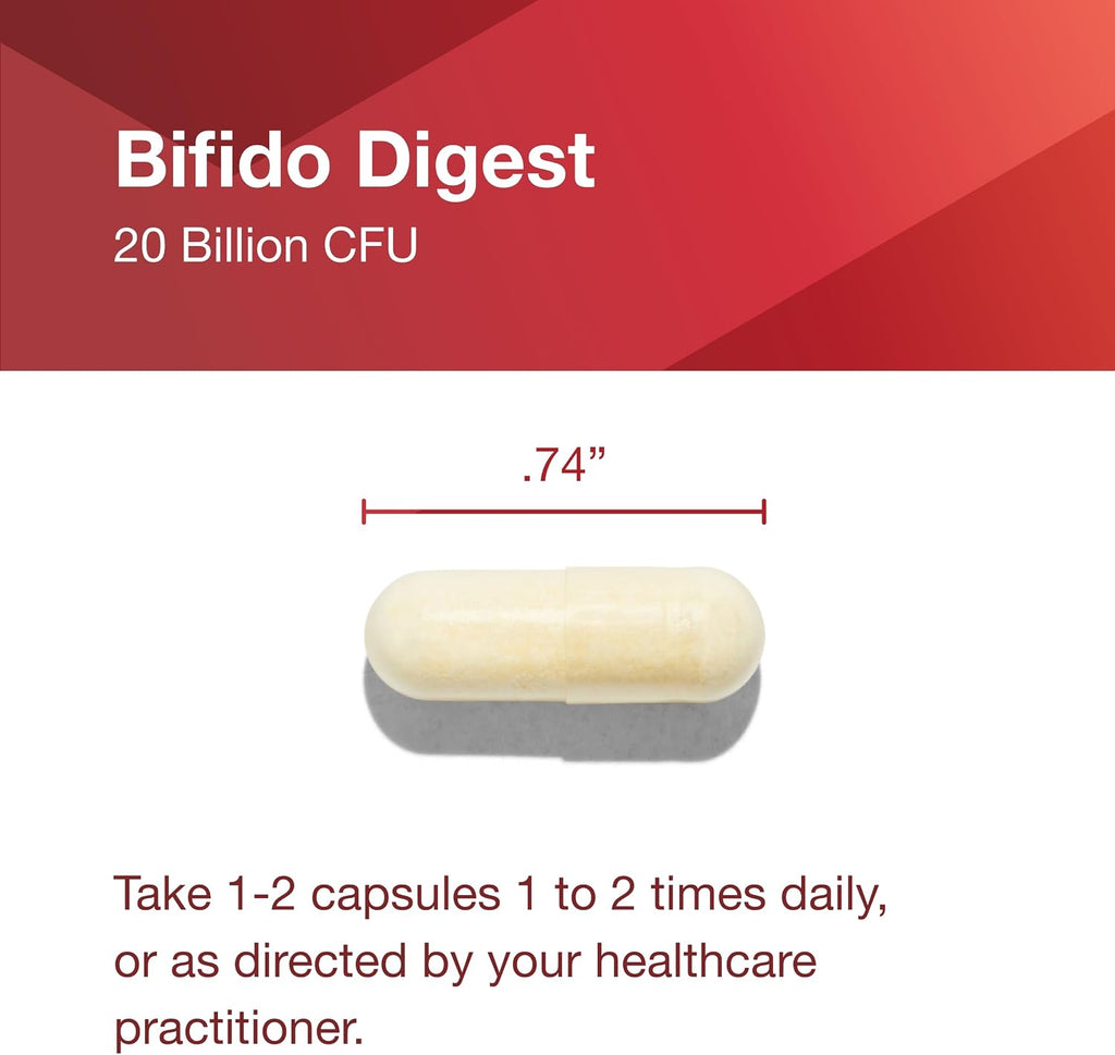 Protocol for Life Balance Bifido Digest - 20.000 millones de UFC - Apoyo GI - Sin lácteos, huevos ni OGM - 60 Cápsulas Vegetales
