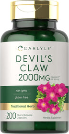 Carlyle Garra del Diablo Suplemento Herbal | 200 Cápsulas | No Transgénico y Sin Gluten