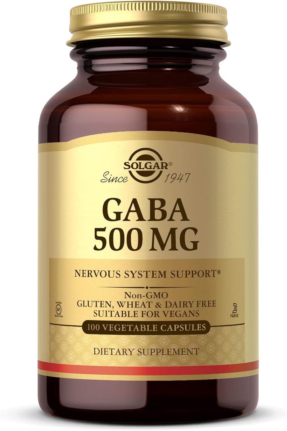 Solgar GABA 500 mg, 100 Cápsulas Vegetales