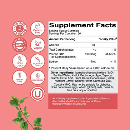 Gominolas de Vitamina B12 para Adultos - Sin – Veganos y vegetarianos: La vitamina B12 se encuentra casi – Image 7