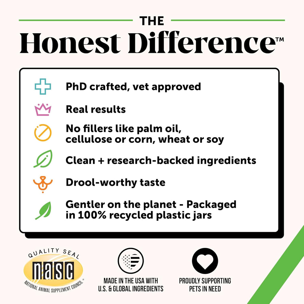 Pet Honesty Probióticos para Perros con Prebióticos y Enzimas, 6B UFC, Calabaza, 180 Masticables