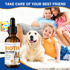 Suplemento Líquido de Biotina para Perros, 2000 mcg, con Colágeno y Vitaminas C y E, 59 ml