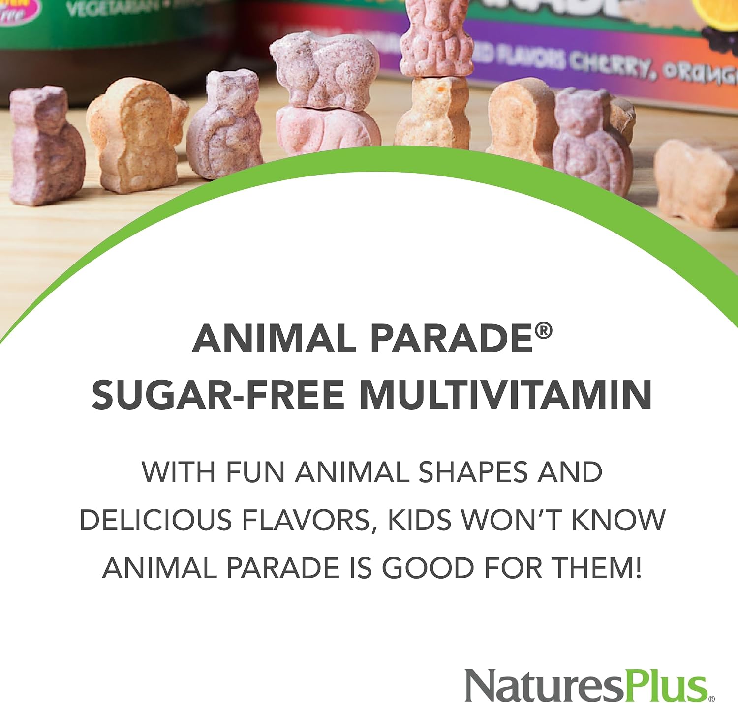 NaturesPlus Animal Parade Multivitamínico Infantil Sin Azúcar - Paquete de 2 - 90 Comprimidos Masticables