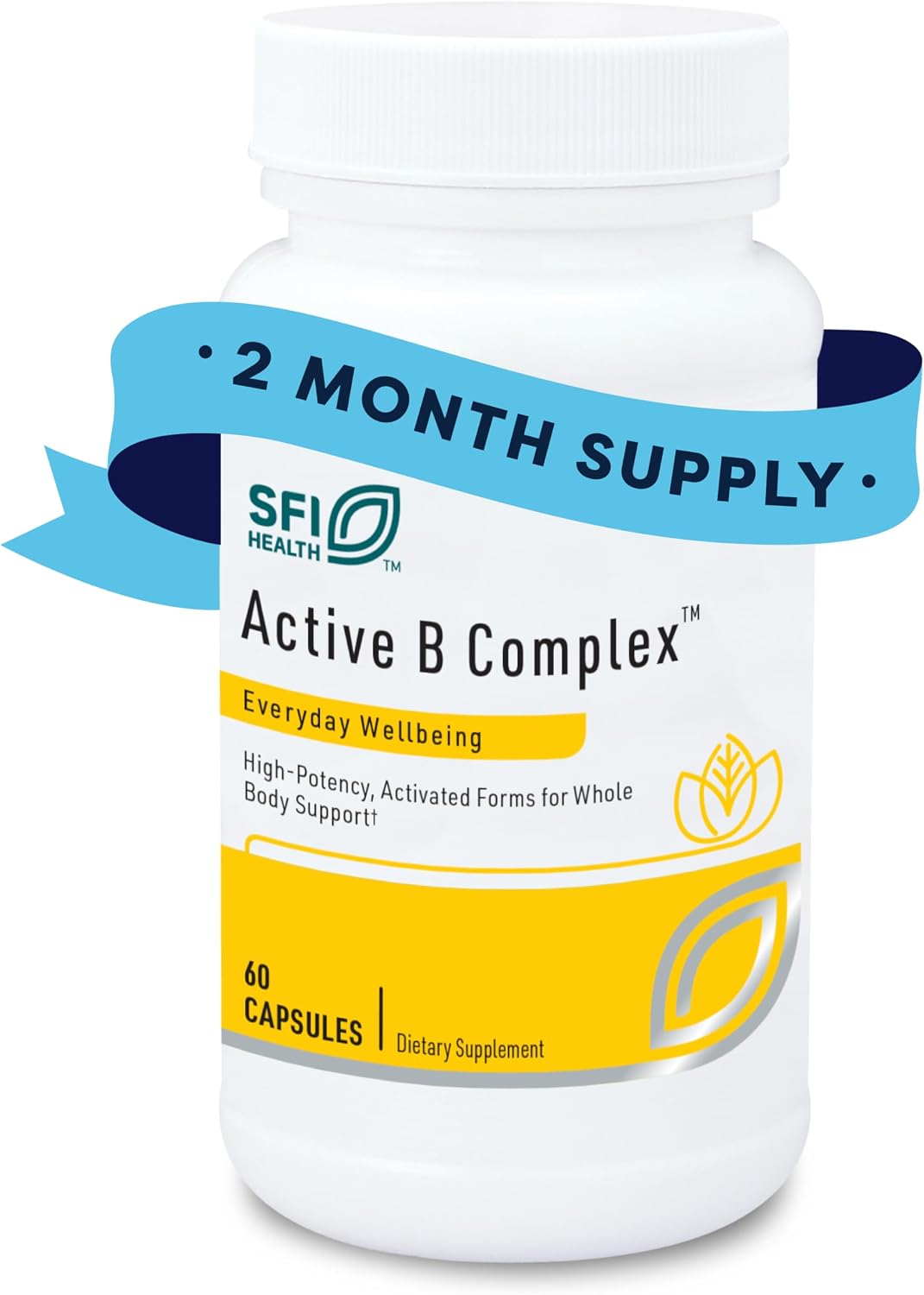 SFI Health Active B Complex - Complejo B Metilado con Metilfolato, B12, B6 y más - 60 Cápsulas