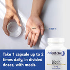 Patient One Biotin 8mg, 60 Cápsulas – Apoyo para Cabello, Piel y Uñas