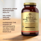 Solgar Ester-C Plus 500 mg Vitamina C (Complejo de Ascorbato) - 250 Cápsulas Vegetales - Suave y No Ácido - Apoyo Antioxidante e Inmunológico - No Transgénico, Vegano, Sin Gluten, Kosher - 250 Dosis
