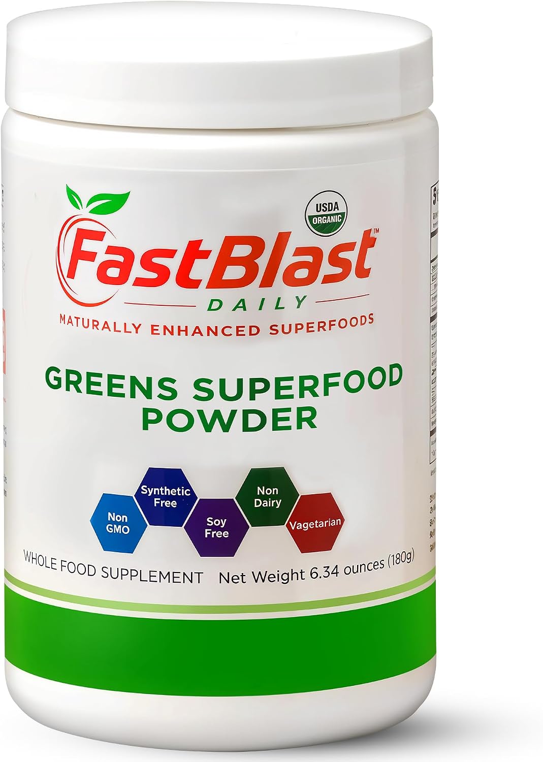 Organic Super Greens Powder con Más de 30 Superalimentos, Probióticos y Enzimas - 180g