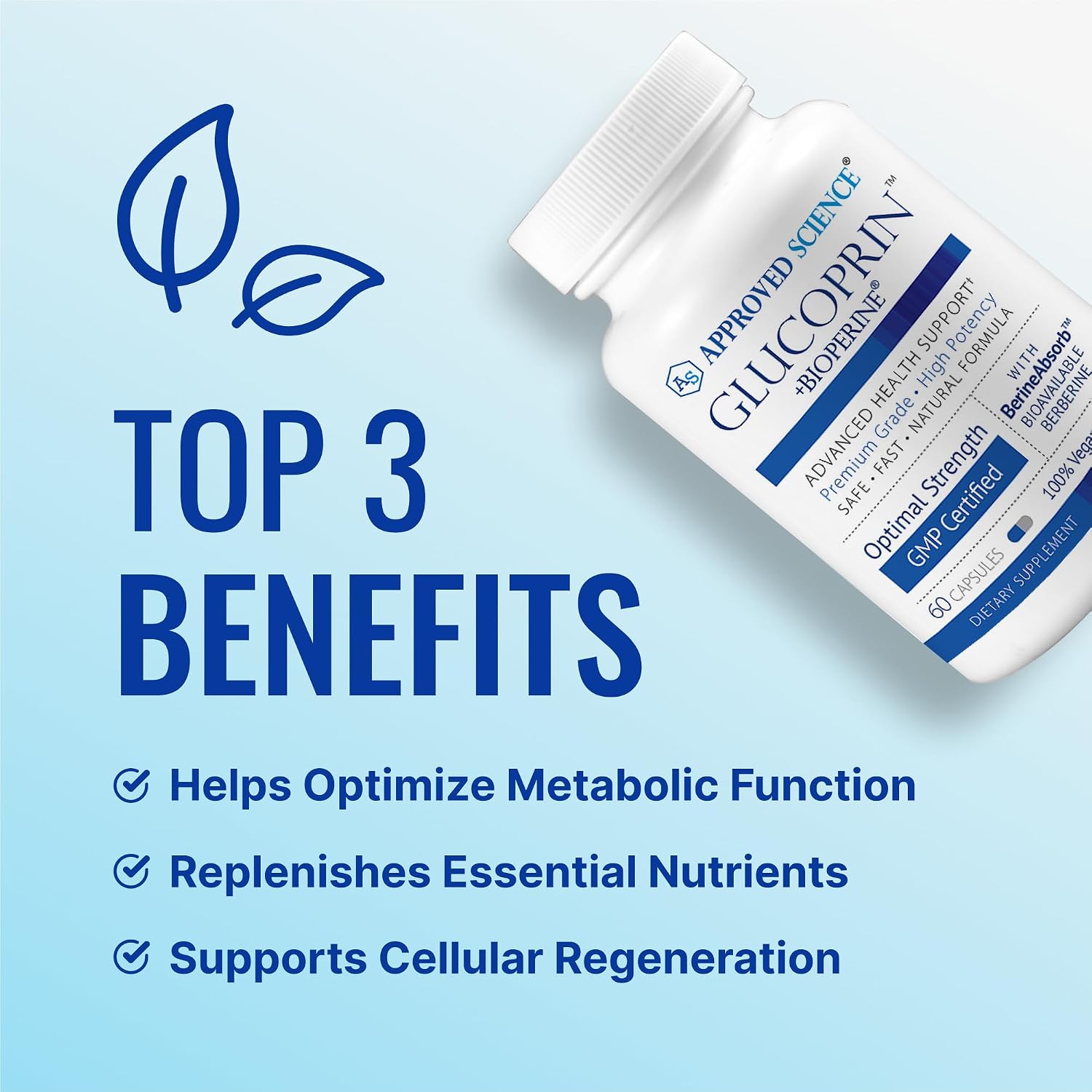 Approved Science Glucoprin - Berberina 250 mg, Morera, Canela, BioPerine - 60 Cápsulas Veganas (Pack de 6)