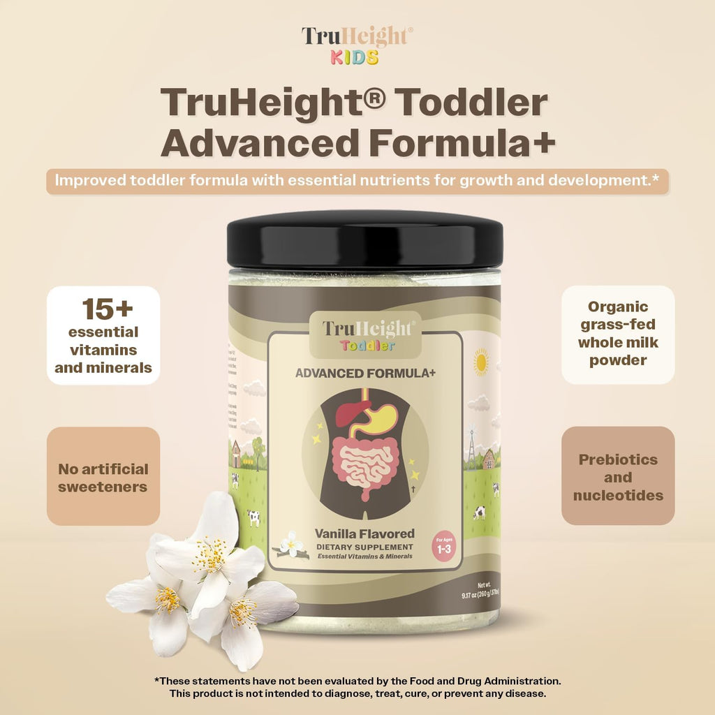 TruHeight Toddler Advanced Formula+ (Vainilla) - 16 Vitaminas, Proteínas y Hierro para Niños Pequeños (1-3 años)