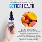 OLIBELA African Mango Gotas - Complejo Herbal 11-en-1 con Irvingia Gabonensis, L-Carnitina, Maca y Aminoácidos - Apoyo Metabólico - 60 ml