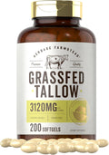 Carlyle Sebo de Res Alimentado con Pasto 3120mg | 200 Cápsulas Blandas | Suplemento Alimenticio