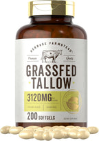 Carlyle Sebo de Res Alimentado con Pasto 3120mg | 200 Cápsulas Blandas | Suplemento Alimenticio