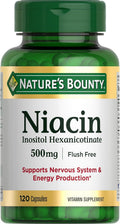 Nature's Bounty Niacin 500mg Sin Enrojecimiento, 120 Cápsulas