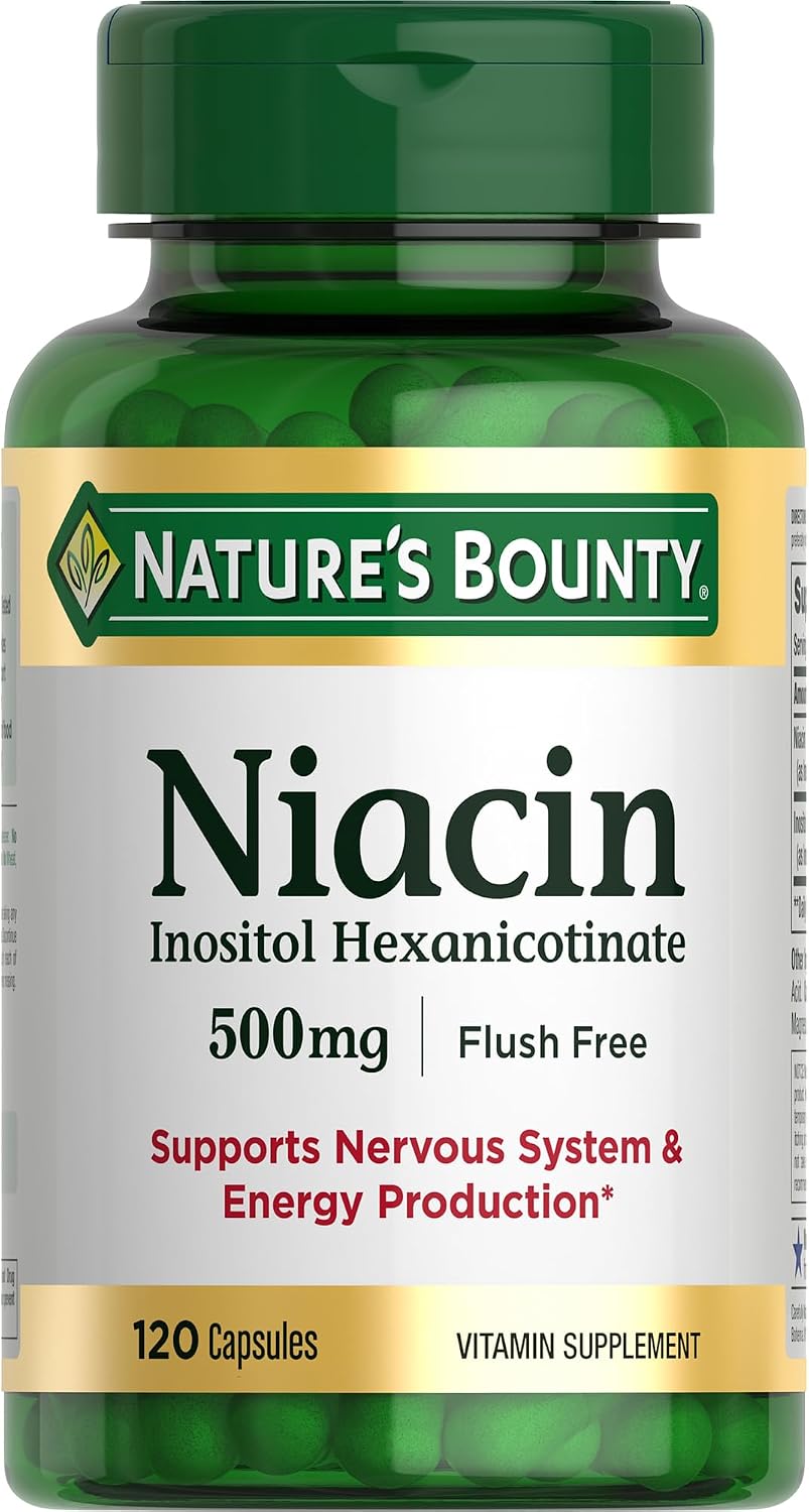 Nature's Bounty Niacin 500mg Sin Enrojecimiento, 120 Cápsulas