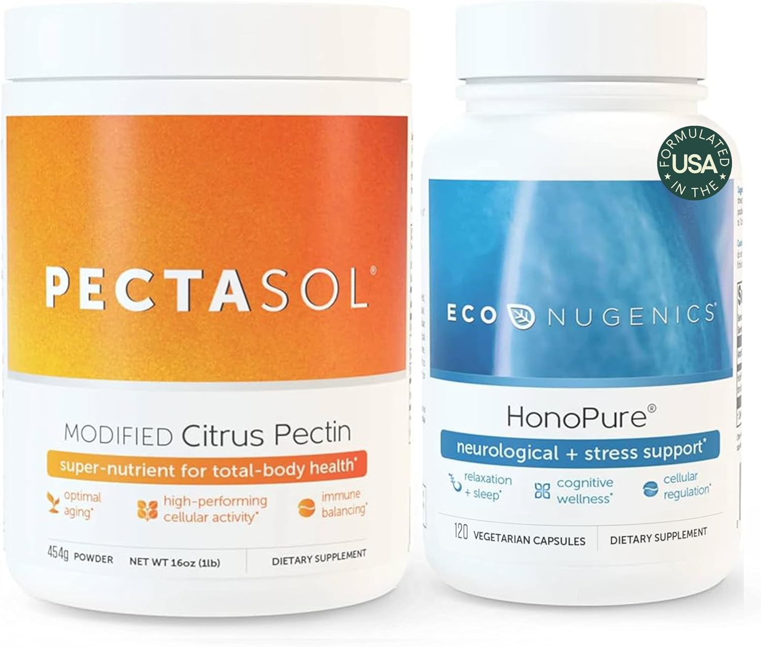 EcoNugenics Pack Salud Cerebral – PectaSol Pectina Cítrica Modificada + HonoPure Extracto de Corteza de Magnolia