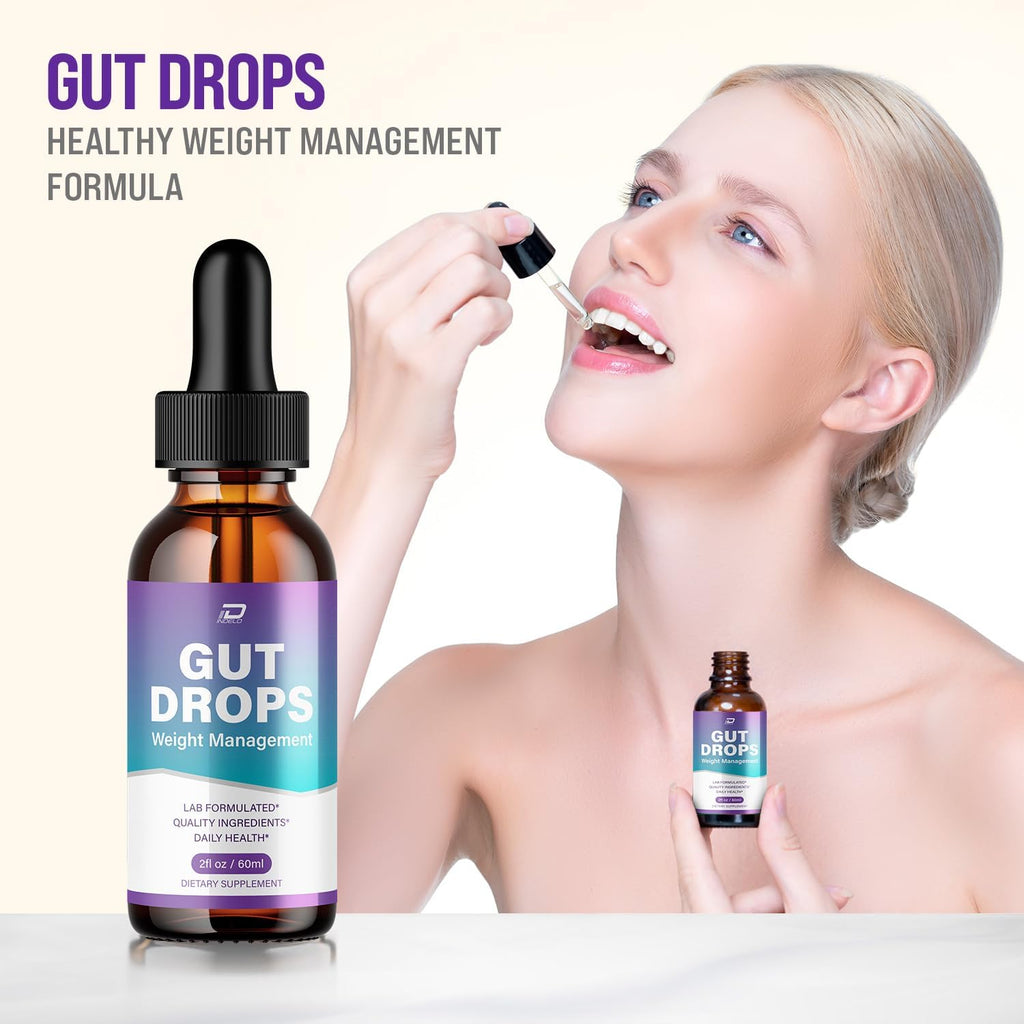 Gut Drops Healthy Formula – Suplemento Líquido Natural, Extra Fuerte, 1 Pack (1 Mes)