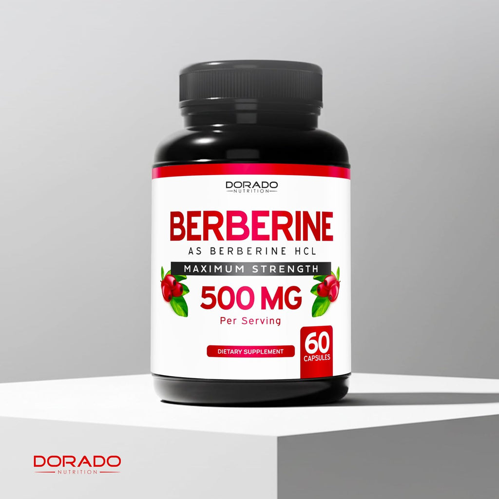 Suplemento de Berberina 500mg por Dosis (60 Cápsulas) - Berberina HCL para la Salud Digestiva