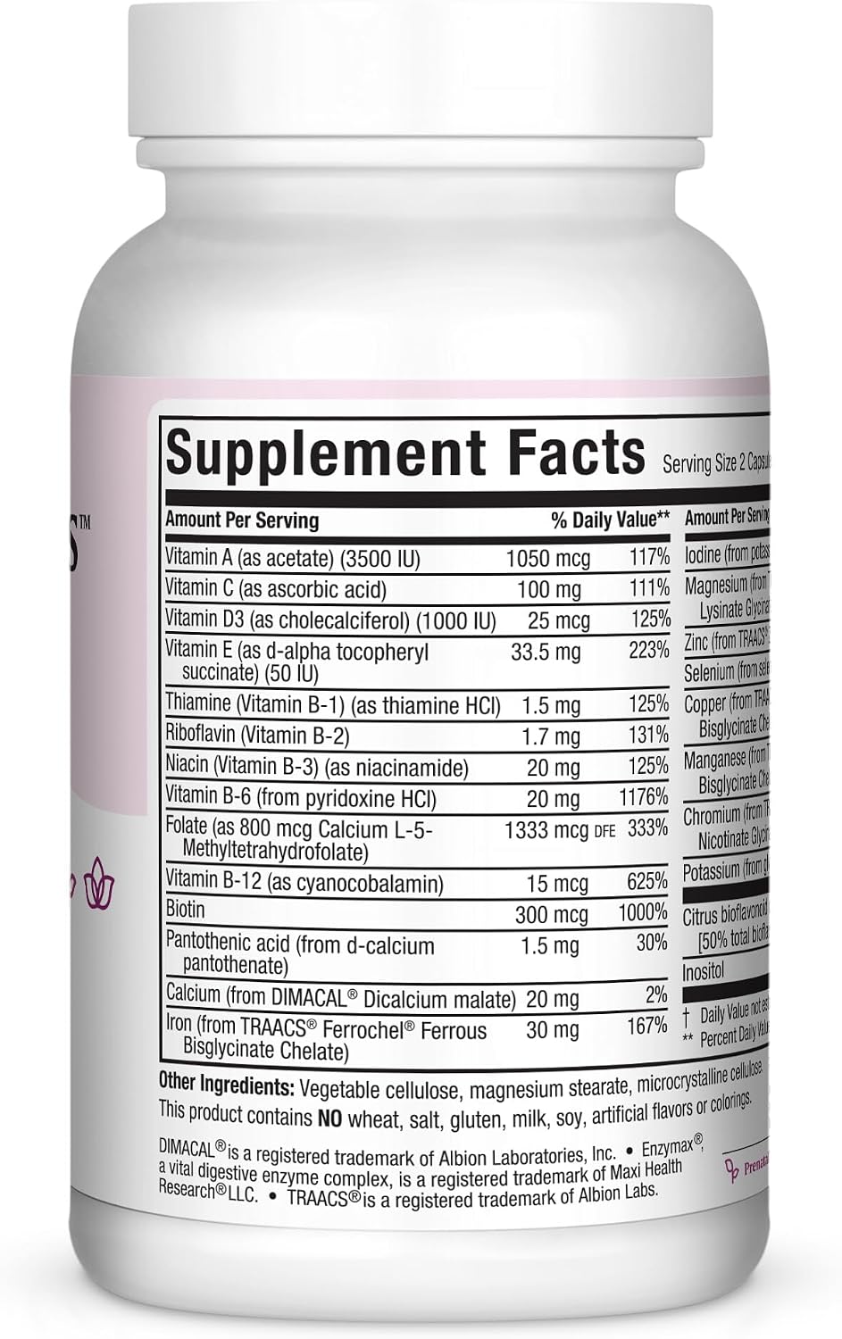 Maxi Health Vitaminas Prenatales con Metilfolato - 60 Cápsulas