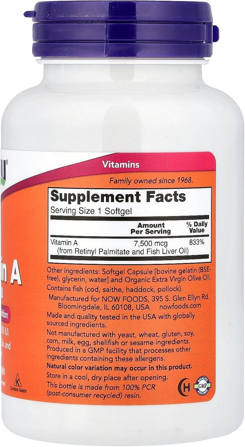 NOW Foods A 25,000 IU 250 Softgels