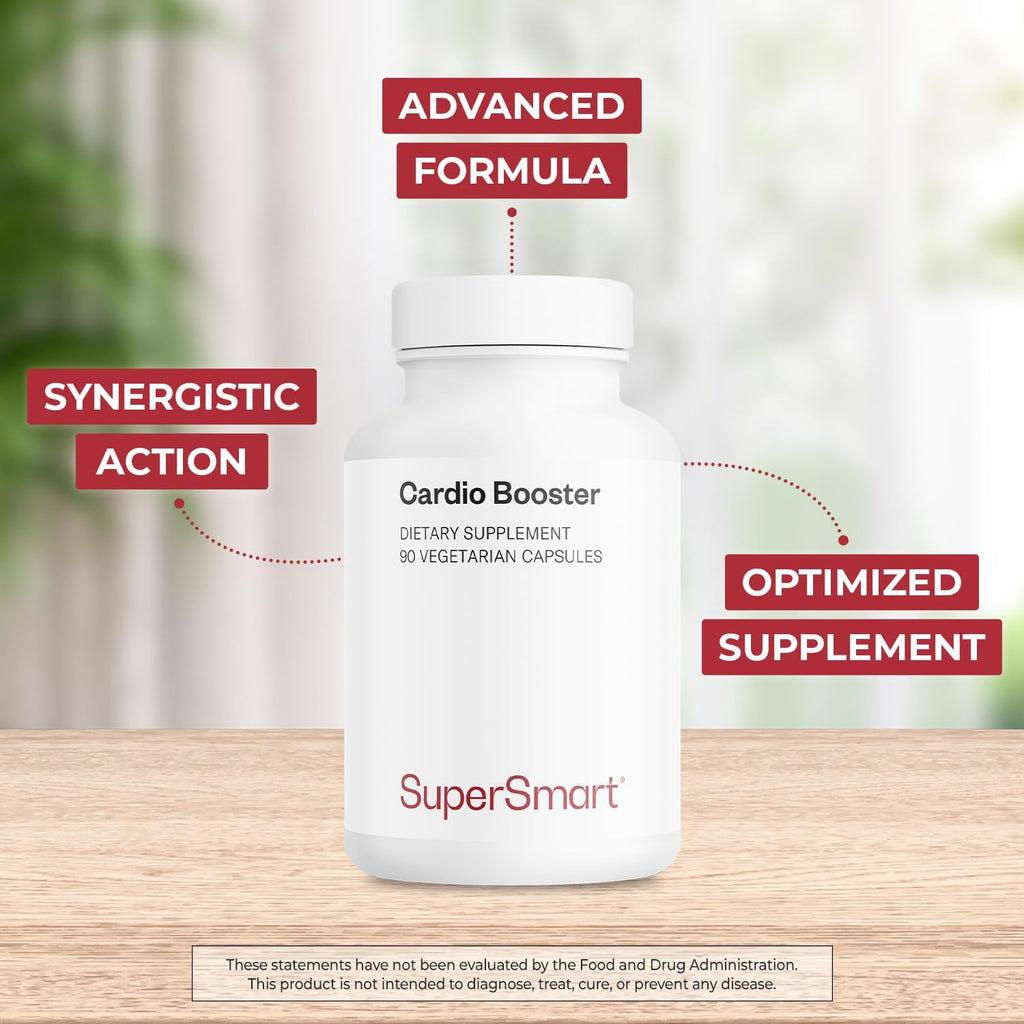 Supersmart Cardio Booster (Fórmula Avanzada) – con Taurina, CoQ10, Potasio y Fitoesteroles – 90 Cápsulas Vegetales