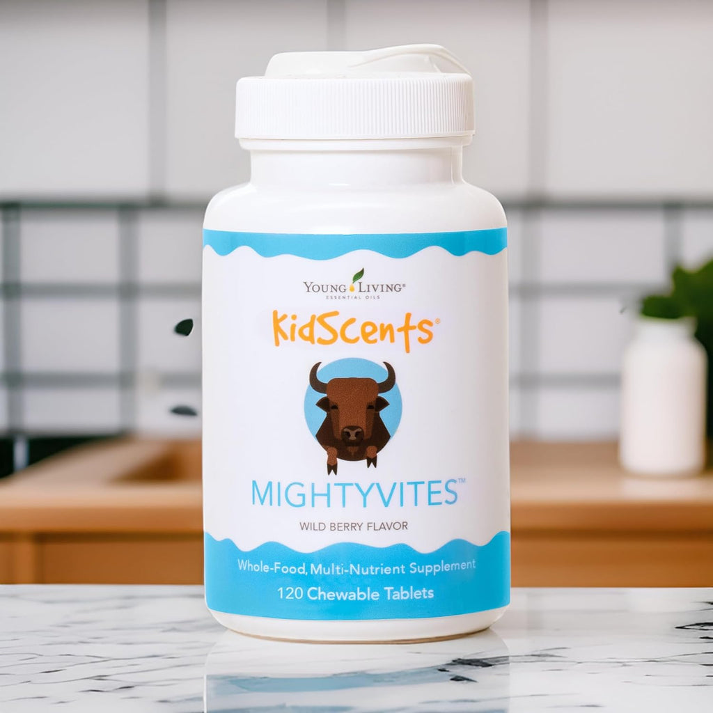 Young Living KidScents MightyVites - Multivitamínico Infantil Masticable con Alimentos Integrales - 120 Comprimidos