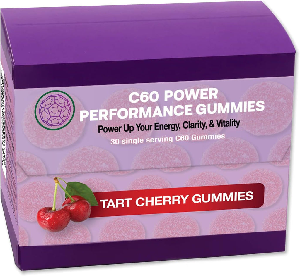 C60 Power Gummies - Gominolas de C60 Puro 99,99% - Antioxidante Natural para Energía y Claridad Mental - 30 Gominolas