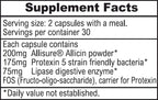 ALLIMAX Pre Pro - 60 Cápsulas. Alicina estabilizada más prebióticos, probióticos y enzimas digestivas.