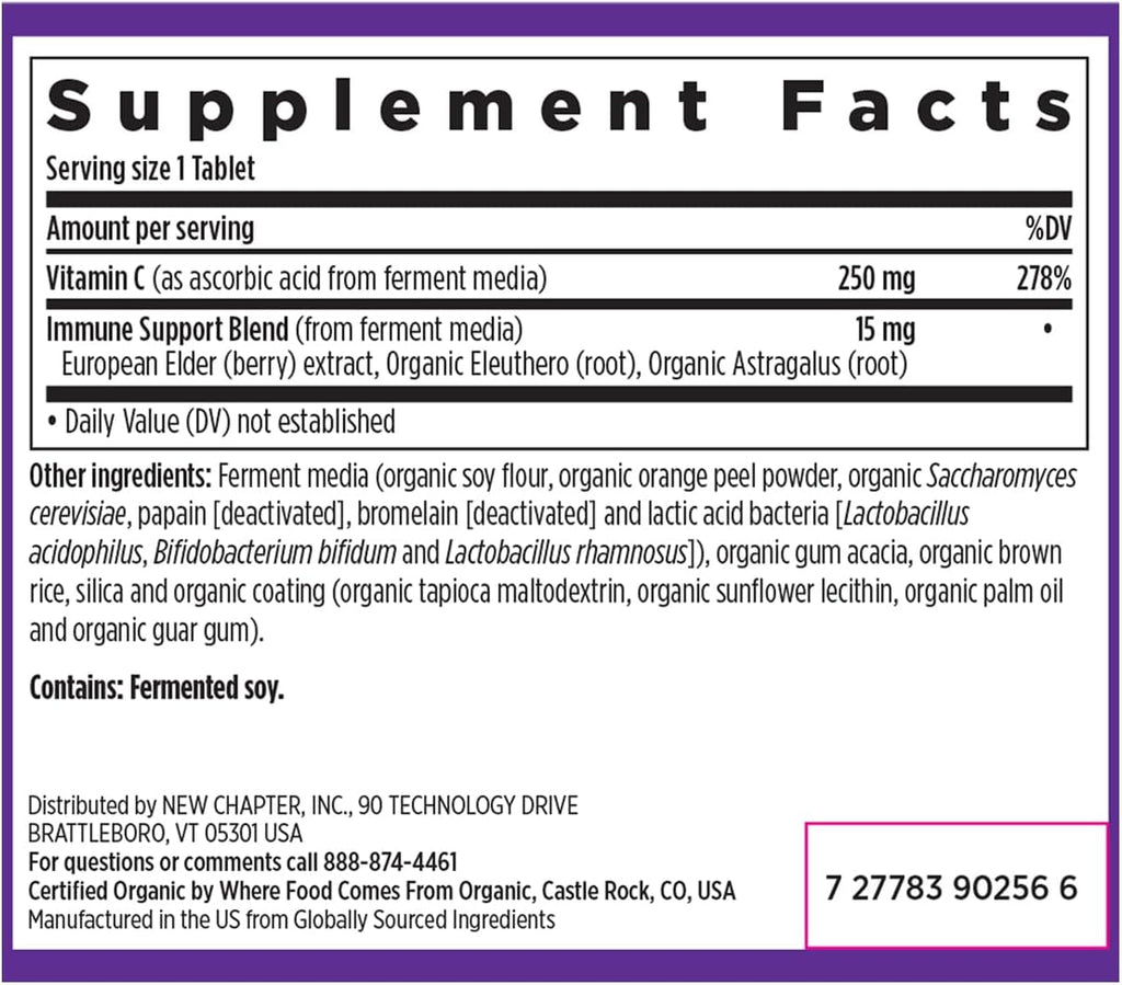 New Chapter Vitamina C Fermentada, 30 Comprimidos