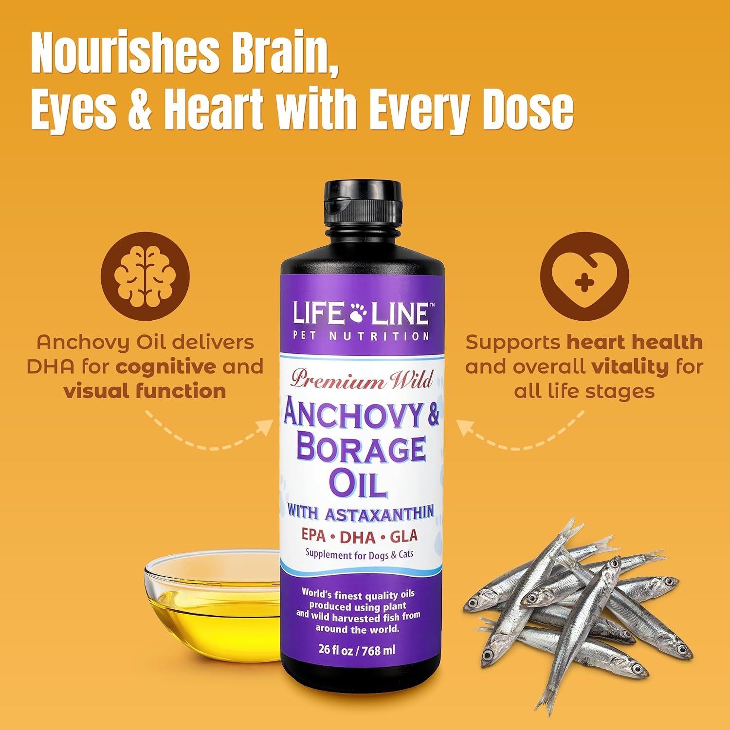 Lifeline Wild Anchovy + Borage Oil for Dogs – 770 ml