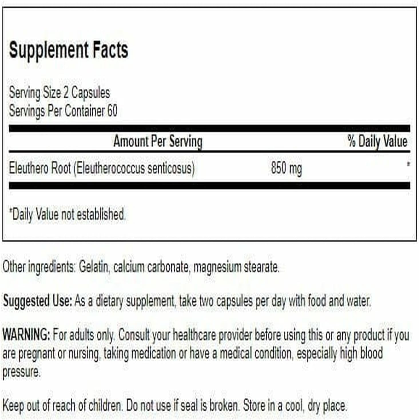 Swanson Raíz de Eleutero 425 mg - 120 Cápsulas