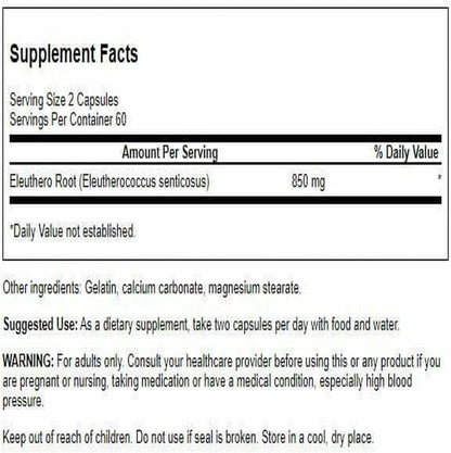 Swanson Eleuthero Root 425 mg - 120 Cápsulas – Image 2