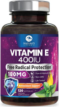 Vitamina E (DL-alfa-tocoferol) 180 mg por dosis - Cápsulas blandas - Apoyo antioxidante para piel, corazón e inmunidad - 120 cápsulas
