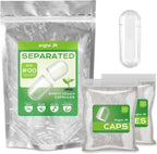 Cápsulas Vacías Tamaño 00 Separadas Veganas (1.000 Cápsulas + 1.000 Cuerpos) - Sin Gluten, No GMO, Certificación Halal - Kit de Llenado para Suplementos Caseros