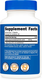 Nutricost TUDCA 250mg, 60 Cápsulas (Ácido Tauroursodesoxicólico) - Calidad Premium