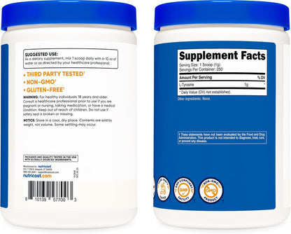Nutricost L-Tirosina en Polvo 250g - – Dosificación precisa: Cada ración de 1 gramo (aproximadamente 1 cucharada – Image 7