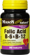 Mason Natural Ácido Fólico, B6 y B12 - Pack de 2 x 90 Comprimidos